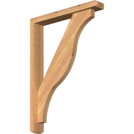 Ekena Millwork Funston Craftsman Smooth Bracket w/ Offset Brace, Western Red Cedar, 3 1/2"W x 22"D x 30"H BKT0402X22X30FST04SWR